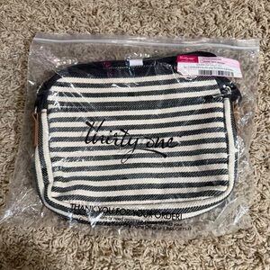 Thirty-One Black and White Striped Bag